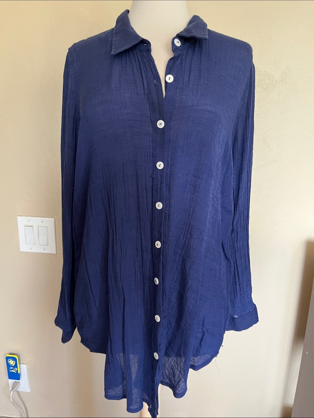 Rue21 Navy Button-Up Lightweight Women's Blouse